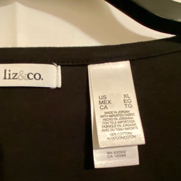 Liz & Co. Women's Black Long Sleeve Top XL - Picture 2 of 11